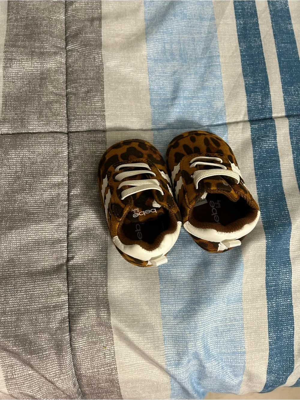 bebe Leopard-Print Baby Walker Sneakers in Brown and White